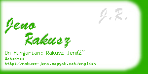 jeno rakusz business card